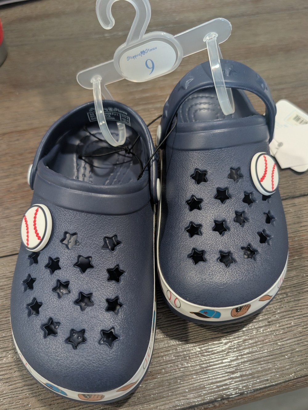 NWT Kids Navy Blue Baseball Clog Shoes Size 9